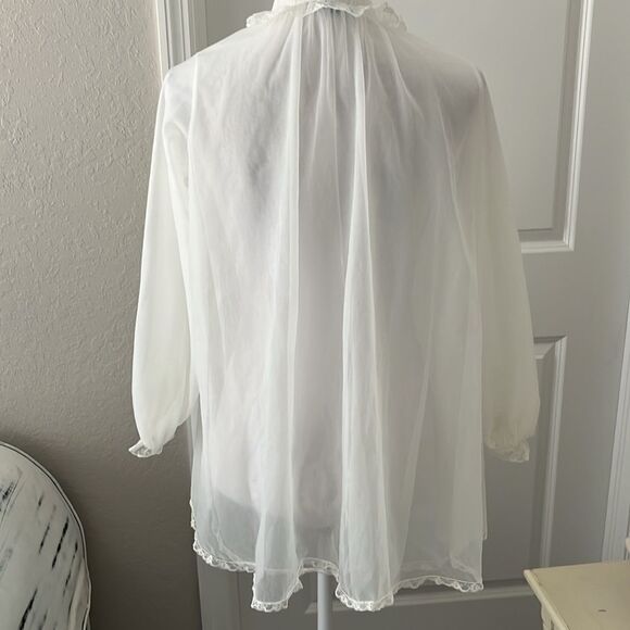 Vintage Sheer White Blouse - Picture 2 of 9